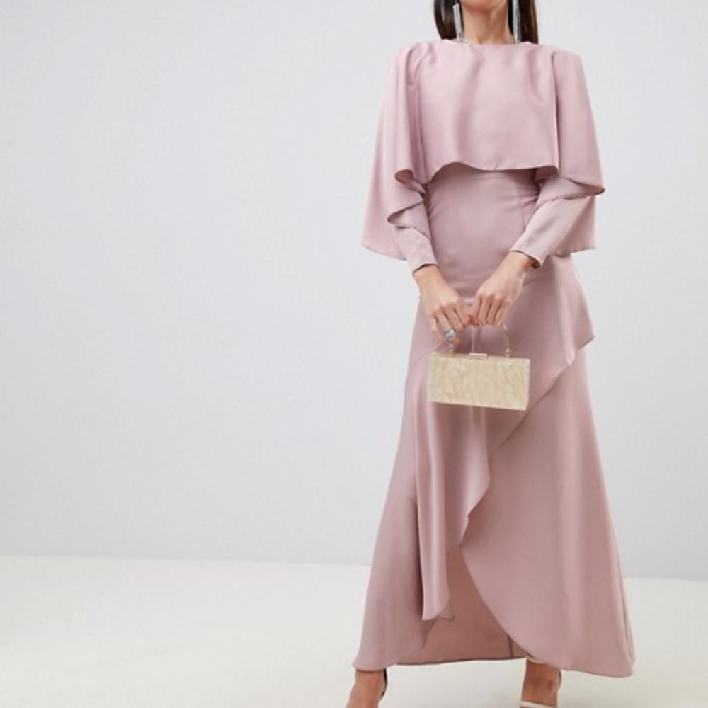 Asos kimono satin maxi dress with split skirt